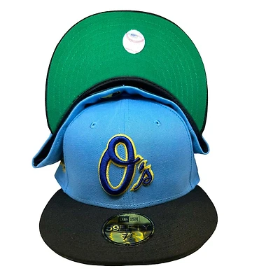 Baltimore Orioles Two Tone Blue Black 50th Anniversary Patch Green UV 59FIFTY Fitted Hat