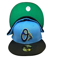 Baltimore Orioles Two Tone Blue Black 50th Anniversary Patch Green UV 59FIFTY Fitted Hat