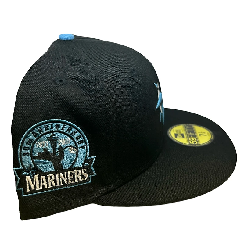 Seattle Mariners Black 30th Patch Icy UV 59FIFTY Fitted Hat