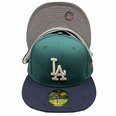 Los Angeles Dodgers Green Navy Two Tone Orange New Era Logo Gray UV 59FIFTY Fitted Hat