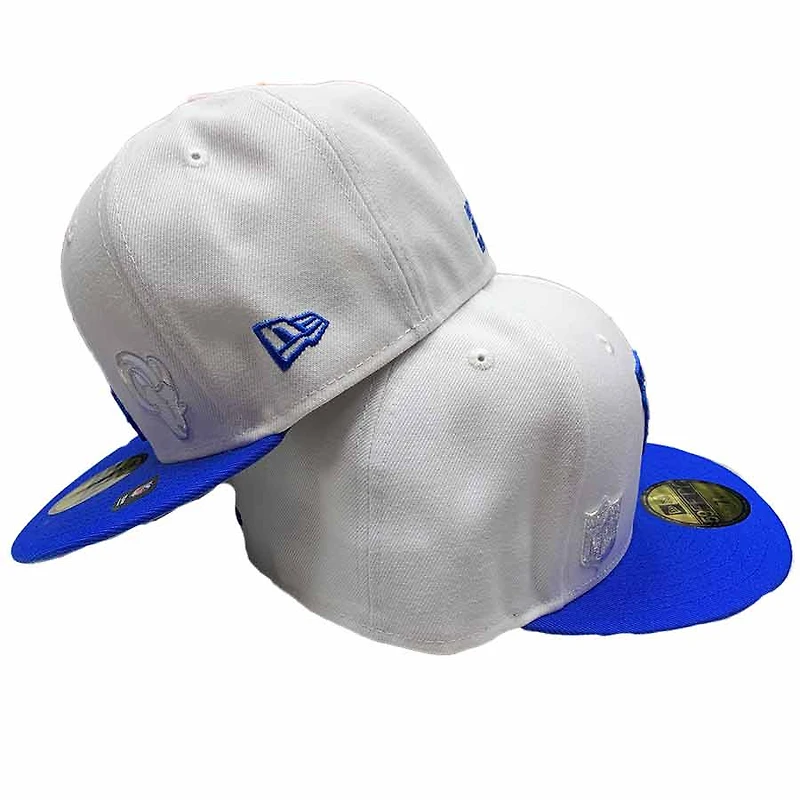 Los Angeles Rams White Blue Two Tone State Pride Crown Gray UV 59FIFTY Fitted Hat