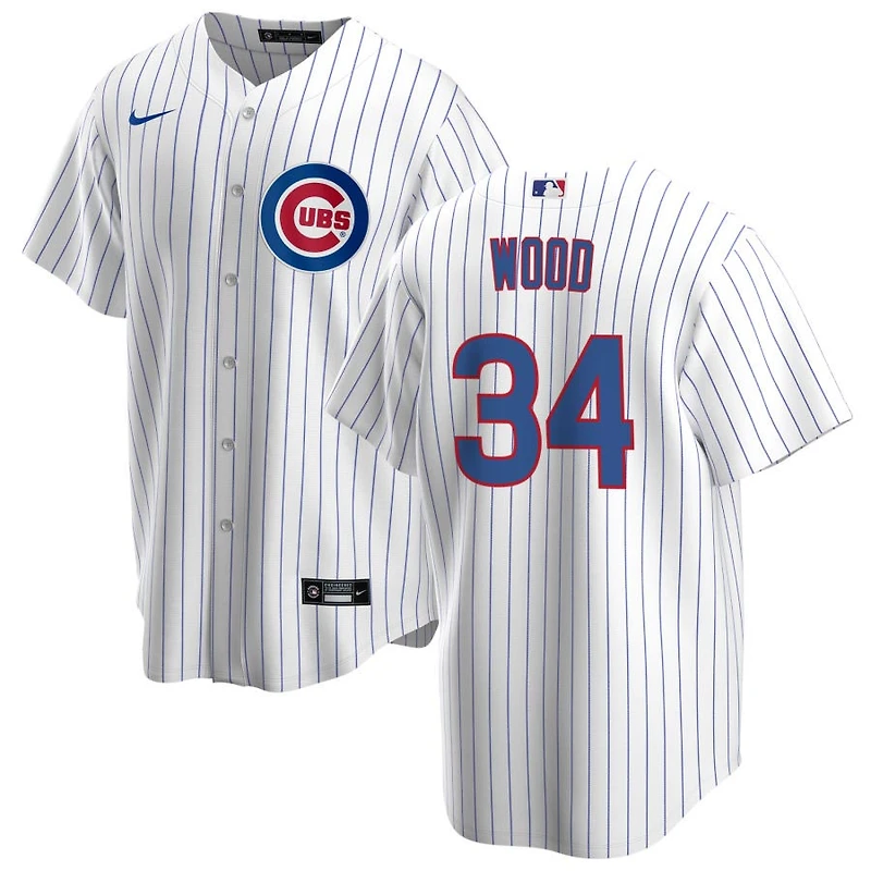 Chicago Cubs Kerry Wood White Pinstripe Nike Player Jersey
