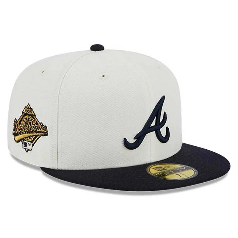 Atlanta Braves Chrome Retro MLB Throwback 1995 WS Patch Gray UV 59FIFTY Fitted Hat