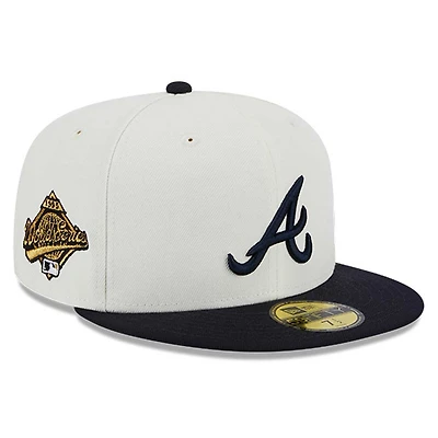 Atlanta Braves Chrome Retro MLB Throwback 1995 WS Patch Gray UV 59FIFTY Fitted Hat