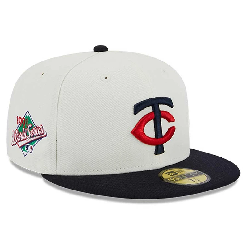 Minnesota Twins Chrome Retro MLB Throwback 1991 WS Patch Gray UV 59FIFTY Fitted Hat