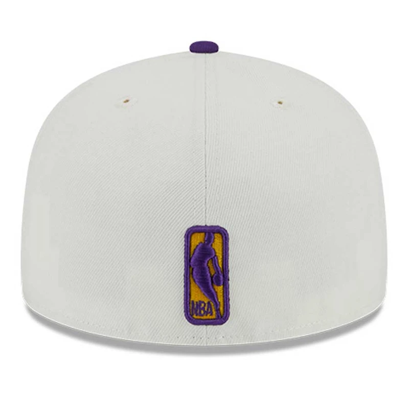 Los Angeles Lakers Chrome Retro MLB Throwback Conference Patch Gray UV 59FIFTY Fitted Hat