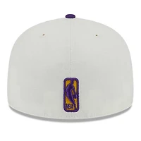 Los Angeles Lakers Chrome Retro MLB Throwback Conference Patch Gray UV 59FIFTY Fitted Hat