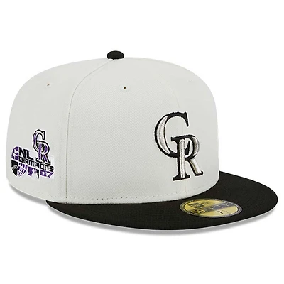 Colorado Rockies Chrome Retro MLB Throwback 2007 NL Champs Gray UV 59FIFTY Fitted Hat