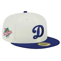 Los Angeles Dodgers Script D Logo Chrome Retro MLB Throwback 1988 WS Patch Gray UV 59FIFTY Fitted Hat