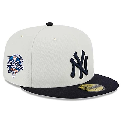 New York Yankees Chrome Retro MLB Throwback 2000 WS Patch Gray UV 59FIFTY Fitted Hat