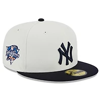 New York Yankees Chrome Retro MLB Throwback 2000 WS Patch Gray UV 59FIFTY Fitted Hat
