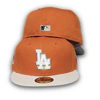 Los Angeles Dodgers Orange & Stone Two Tone 60th Anniversary Patch Gray UV 59FIFTY Fitted Hat