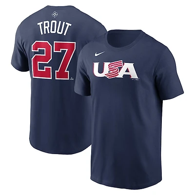 Mike Trout USA Baseball Nike World Classic Navy Shirt