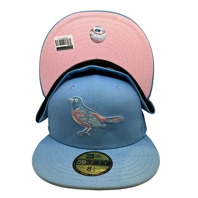 Baltimore Orioles Light Blue 50th Anniversary Patch Pink UV 59FIFTY Fitted Hat