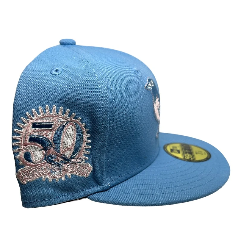 Baltimore Orioles Light Blue 50th Anniversary Patch Pink UV 59FIFTY Fitted Hat