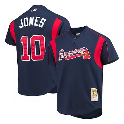 Atlanta Braves Chipper Jones Mitchell & Ness Navy Cooperstown Collection Mesh Batting Practice Jersey