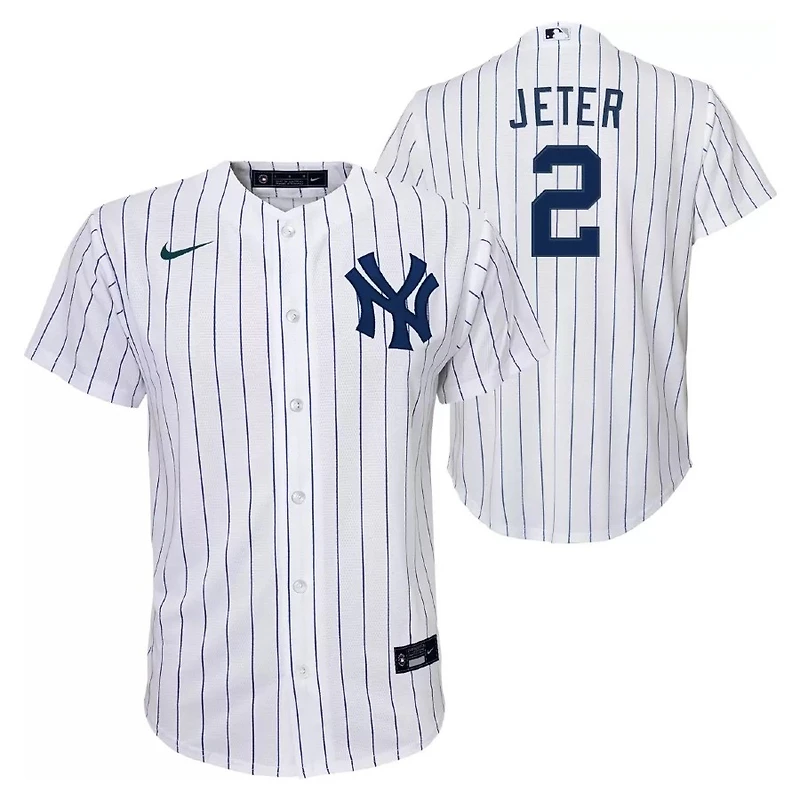 Youth New York Yankees Derek Jeter White Player Jersey