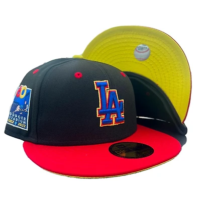 Los Angeles Dodgers Black El Chavo De Ocho Quico 60th Patch Yellow UV 59FIFTY Fitted Hat