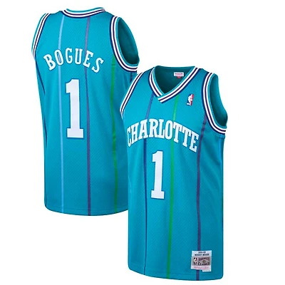 Charlotte Hornets Muggsy Bogues Mitchell & Ness 1992-93 Hardwood Classics Swingman Player Teal Jersey