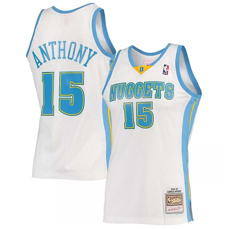 Denver Nuggets Carmelo Anthony Mitchell & Ness 2006-07 Hardwood Classics Swingman Player White Jersey