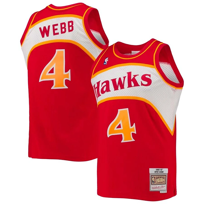 Atlanta Hawks Spud Webb Mitchell & Ness 1986-87 Hardwood Classics Swingman Player Red Jersey