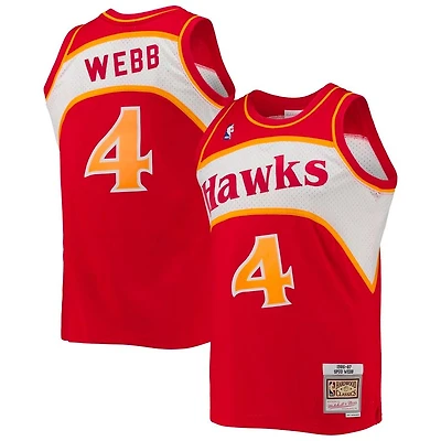 Atlanta Hawks Spud Webb Mitchell & Ness 1986-87 Hardwood Classics Swingman Player Red Jersey