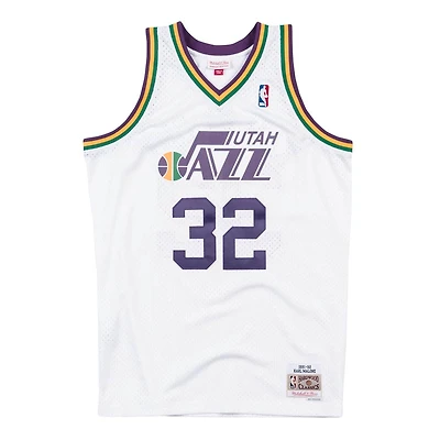 Utah Jazz Karl Malone Mitchell & Ness 1991-92 Hardwood Classics Swingman Player White Jersey