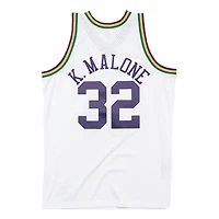 Utah Jazz Karl Malone Mitchell & Ness 1991-92 Hardwood Classics Swingman Player White Jersey