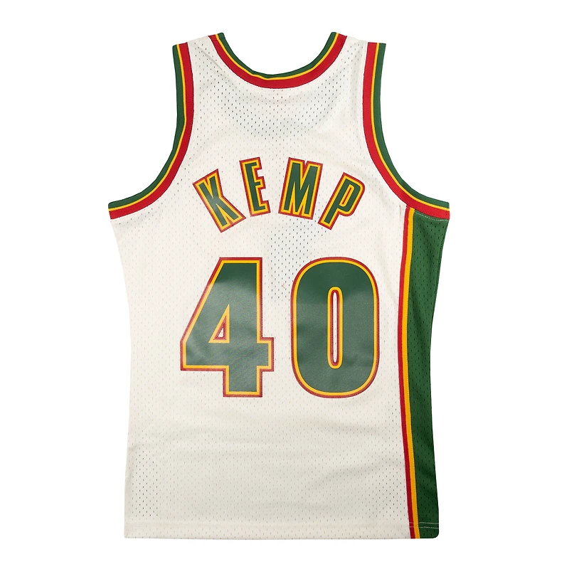 Seattle Supersonics Shawn Kemp Cream Mitchell & Ness 1995-1996 Hardwood Classics Swingman Jersey
