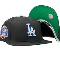 Los Angeles Dodgers Black Metallic Logo 60th Patch Green UV 59FIFTY Fitted Hat