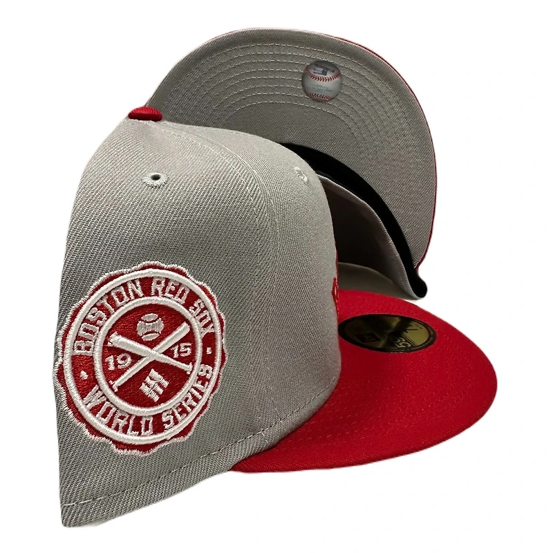 Boston Red Sox Gray Two Tone 1915 World Series Patch UV 59FIFTY Fitted Hat
