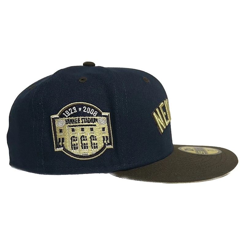 New York Yankees Oceanside Blue and Walnut Two Tone Stadium Patch Vegas Gold UV 59FIFTY Fitted Hat