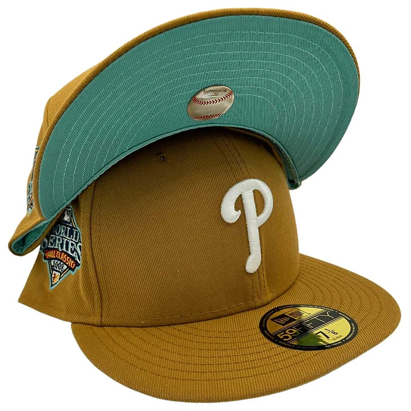 Philadelphia Phillies Tan Custom Mint Side Patch New Era 59FIFTY Fitted Hat