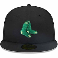 Boston Red Sox Black Metallic Pop New Era 59FIFTY Fitted Hat