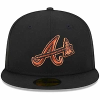 Atlanta Braves Black Orange Metallic Pop New Era 59FIFTY Fitted Hat