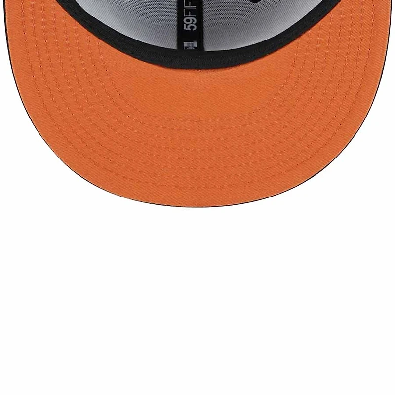 Atlanta Braves Black Orange Metallic Pop New Era 59FIFTY Fitted Hat