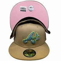 Atlanta Braves Tan 2019 Inaugural Season Patch Pink UV 59FIFTY Fitted Hat