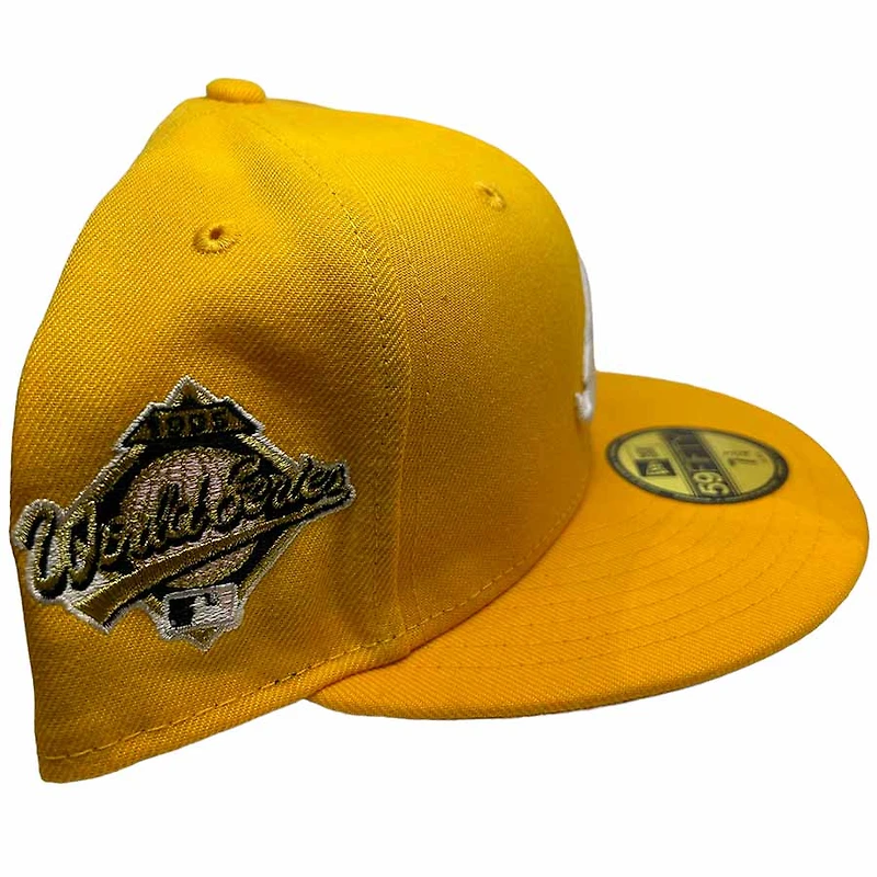 Atlanta Braves Yellow 1995 World Series Patch Pink UV 59FIFTY Fitted Hat
