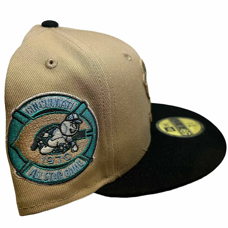 Cincinnati Reds Tan 1970 All Star Game Patch Light Blue UV 59FIFTY Fitted Hat