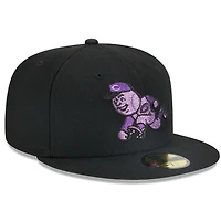 Cincinnati Reds Black Purple Metallic Pop New Era 59FIFTY Fitted Hat