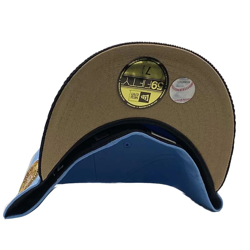 St. Louis Cardinals Rarefittedz Blue Black Corduroy Bill 100th Aniv Patch Gold UV 59FIFTY Fitted Hat