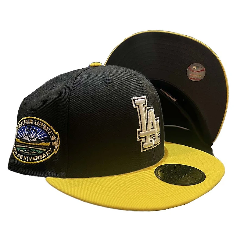 Los Angeles Dodgers Black Two Tone Transform Pack 50th Patch UV 59FIFTY Fitted Hat