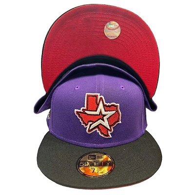 Houston Astros Purple Two Tone 45th Patch Red UV New Era 59FIFTY Fitted Hat