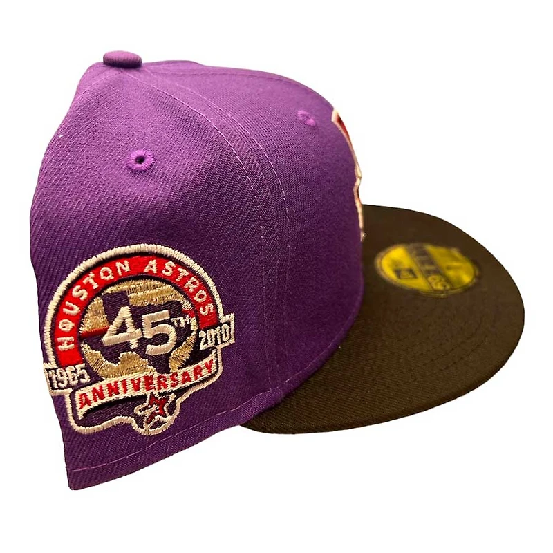 Houston Astros Purple Two Tone 45th Patch Red UV New Era 59FIFTY Fitted Hat