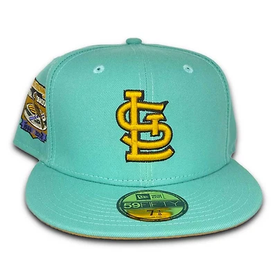 St. Louis Cardinals Easter Mint Green Busch Stadium Patch Peach UV New Era 59FIFTY Fitted Hat