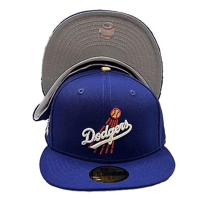 Los Angeles Dodgers Dream Team Collection Royal 100th Patch Gray UV 59FIFTY Fitted Hat