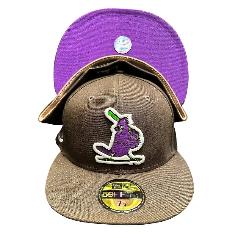St. Louis Cardinals Brown Pro Image Exclusive 1967 WS Patch Tan Suede Sweatband Purple UV 59FIFTY Fitted Hat