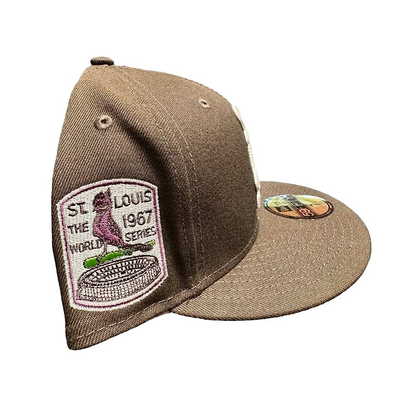 St. Louis Cardinals Brown Pro Image Exclusive 1967 WS Patch Tan Suede Sweatband Purple UV 59FIFTY Fitted Hat