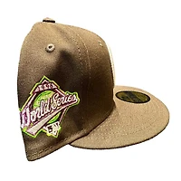 New York Yankees Brown Pro Image Exclusive 1996 WS Patch Tan Suede Sweatband Purple UV 59FIFTY Fitted Hat