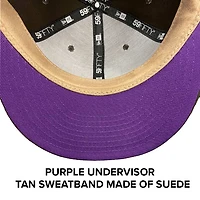 Florida Marlins Brown Pro Image Exclusive 2003 WS Patch Tan Suede Sweatband Purple UV 59FIFTY Fitted Hat